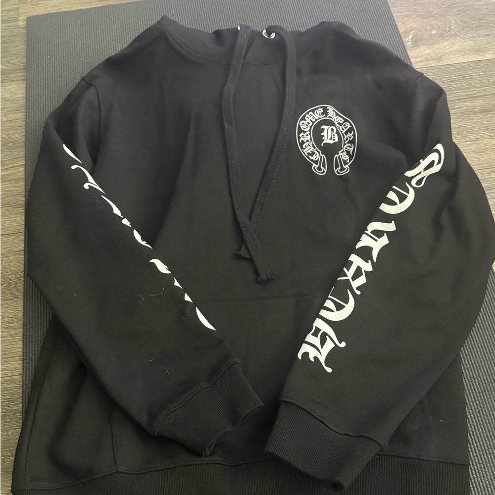 Chrome Hearts LARGE Unisex Black Graphic Hailey Bieber B Hoodie
